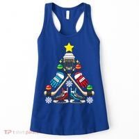 Christmas Tree Ice Hockey Christmas Tree Hockey Stick Gloves Great Gift Women's Tank Top thumb 0