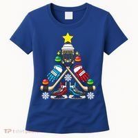 Christmas Tree Ice Hockey Christmas Tree Hockey Stick Gloves Great Gift Women's T-Shirt thumb 0