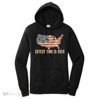 Cutesy Time Is Over American Flag Patriotic Women's Hoodie thumb 0