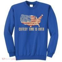 Cutesy Time Is Over American Flag Patriotic Sweatshirt thumb 0
