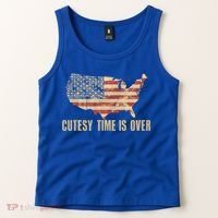 Cutesy Time Is Over American Flag Patriotic Tank Top thumb 2