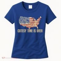 Cutesy Time Is Over American Flag Patriotic Women's T-Shirt thumb 0