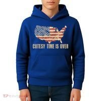 Cutesy Time Is Over American Flag Patriotic Kids Hoodie thumb 4