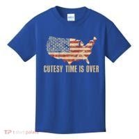Cutesy Time Is Over American Flag Patriotic Kids T-Shirt thumb 0