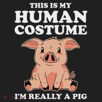Cute This Is My Human Costume I'm Really A Pig Beanie thumb 2