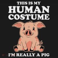 Cute This Is My Human Costume I'm Really A Pig Women's Hoodie thumb 2
