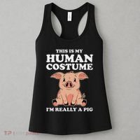 Cute This Is My Human Costume I'm Really A Pig Women's Tank Top thumb 3
