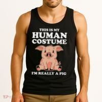 Cute This Is My Human Costume I'm Really A Pig Tank Top thumb 3