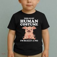 Cute This Is My Human Costume I'm Really A Pig Toddler T-Shirt thumb 2