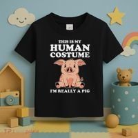 Cute This Is My Human Costume I'm Really A Pig Toddler T-Shirt thumb 3