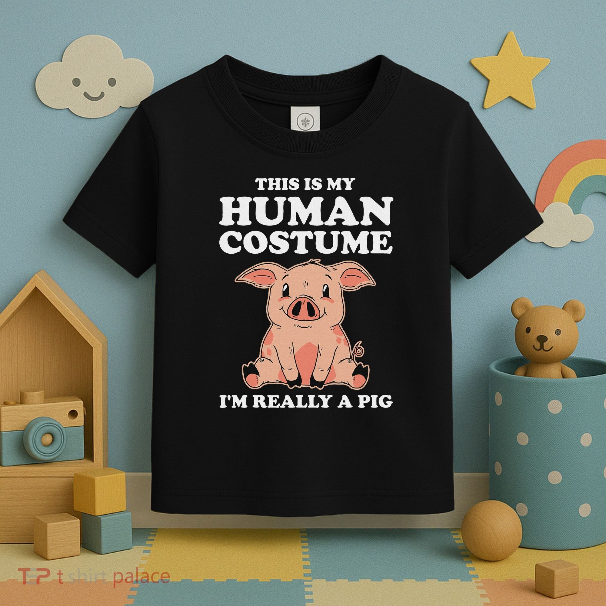 Cute This Is My Human Costume I'm Really A Pig Toddler T-Shirt
