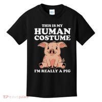 Cute This Is My Human Costume I'm Really A Pig Kids T-Shirt thumb 0