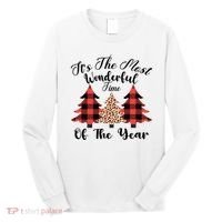 Christmas Trees It's The Most Wonderful Time Of The Year Plaid Leopard Trees Long Sleeve Shirt thumb 0