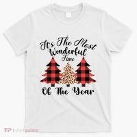 Christmas Trees It's The Most Wonderful Time Of The Year Plaid Leopard Trees T-Shirt thumb 0