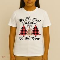 Christmas Trees It's The Most Wonderful Time Of The Year Plaid Leopard Trees T-Shirt thumb 4