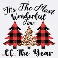 Christmas Trees It's The Most Wonderful Time Of The Year Plaid Leopard Trees T-Shirt thumb 7