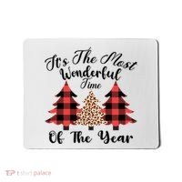 Christmas Trees It's The Most Wonderful Time Of The Year Plaid Leopard Trees Mousepad thumb 0