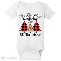 Christmas Trees It's The Most Wonderful Time Of The Year Plaid Leopard Trees Baby Bodysuit thumb 0