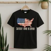 Cutesy Time Is Over American Flag Patriotic Conservative T-Shirt thumb 2