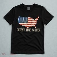 Cutesy Time Is Over American Flag Patriotic Conservative T-Shirt thumb 5