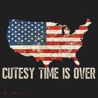Cutesy Time Is Over American Flag Patriotic Conservative Beanie thumb 2