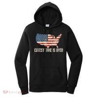 Cutesy Time Is Over American Flag Patriotic Conservative Women's Hoodie thumb 0