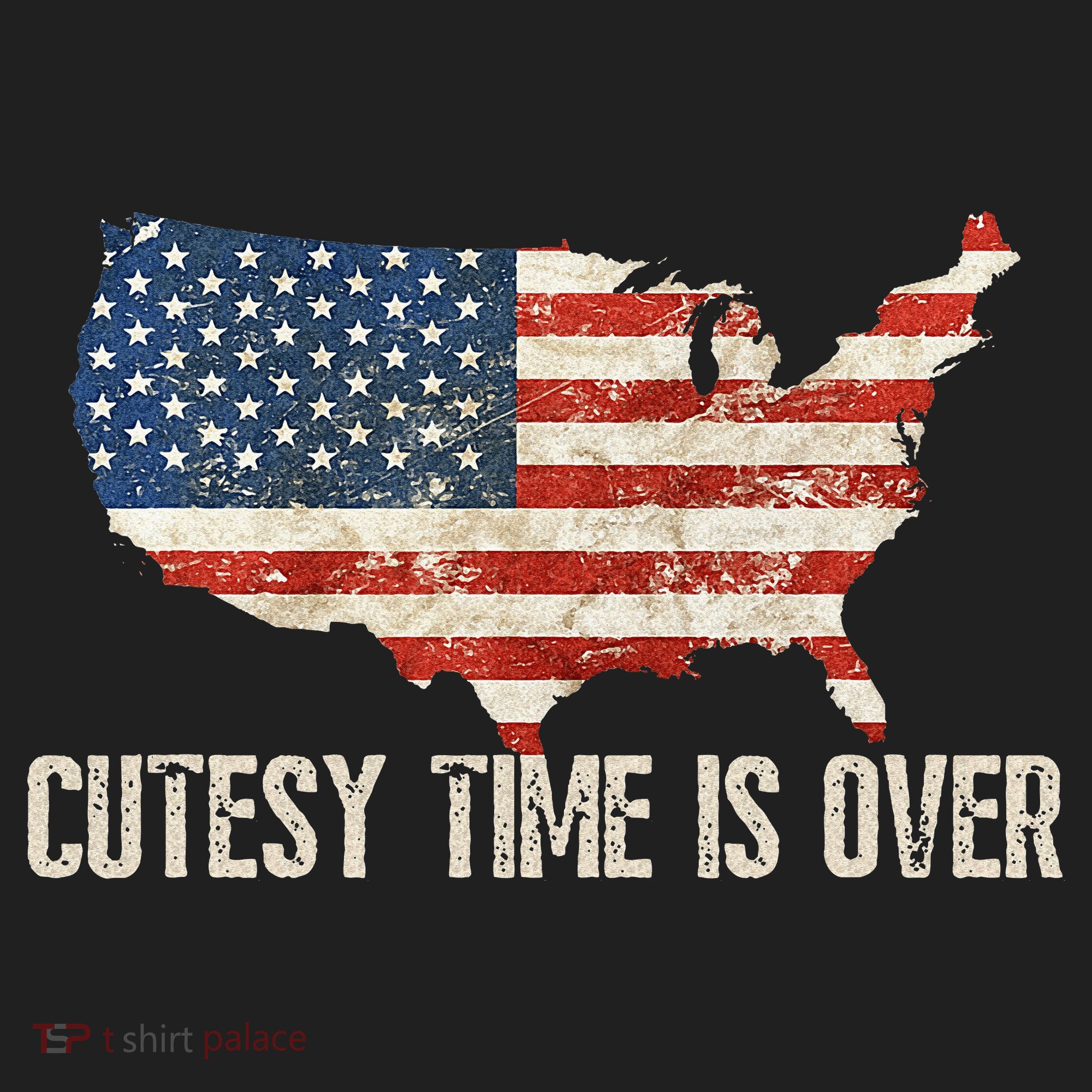 Cutesy Time Is Over American Flag Patriotic Conservative Hat