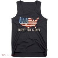 Cutesy Time Is Over American Flag Patriotic Conservative Tank Top thumb 0