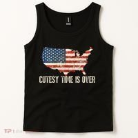 Cutesy Time Is Over American Flag Patriotic Conservative Tank Top thumb 2