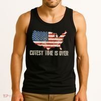 Cutesy Time Is Over American Flag Patriotic Conservative Tank Top thumb 3