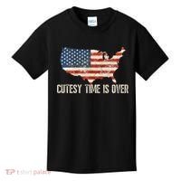 Cutesy Time Is Over American Flag Patriotic Conservative Kids T-Shirt thumb 0