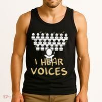 Choir Teacher I Hear Voices Funny Tee Chorister Tank Top thumb 3
