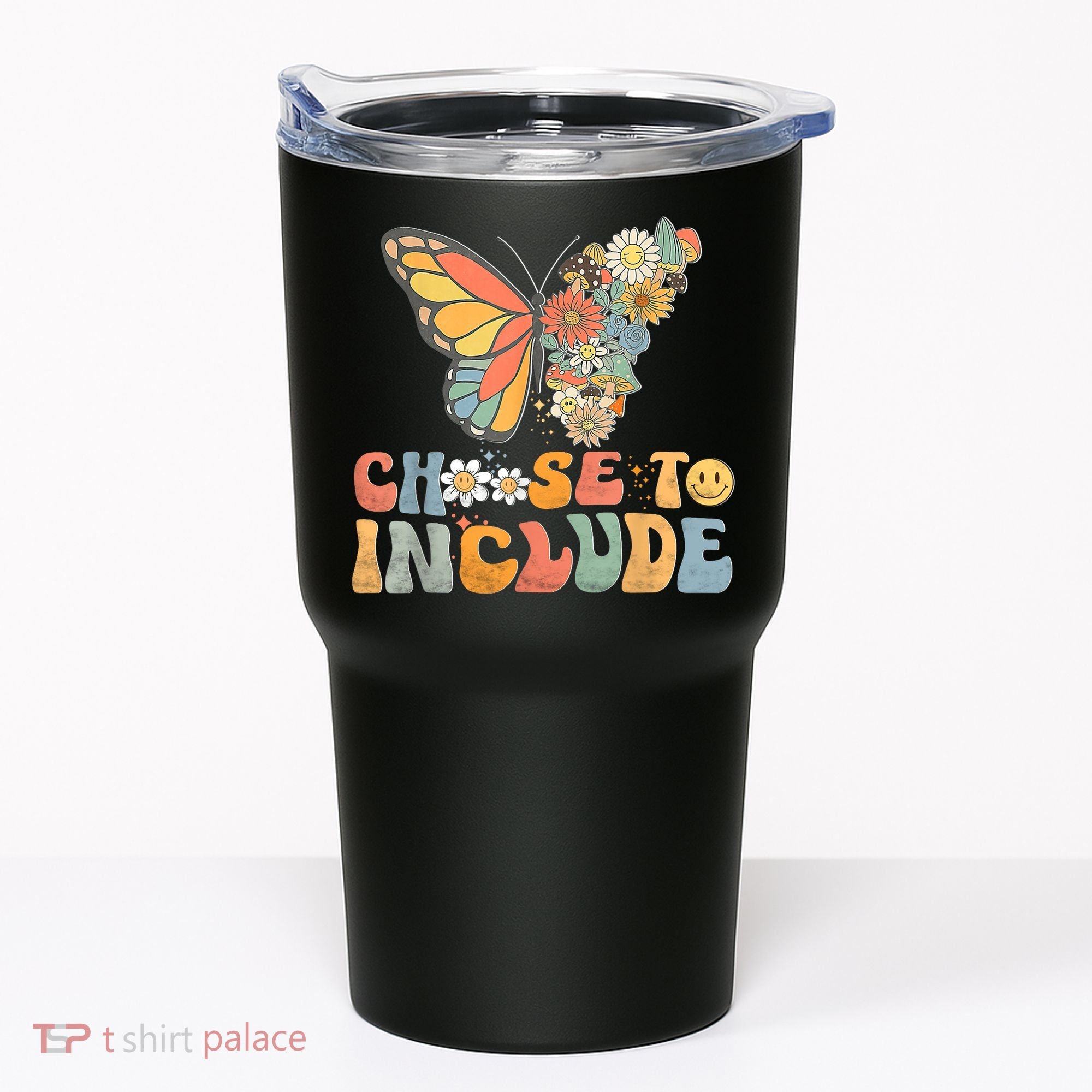 Choose To Include Special Education Teacher Floral Butterfly Tumbler