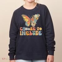 Choose To Include Special Education Teacher Floral Butterfly Women's Sweatshirt thumb 0