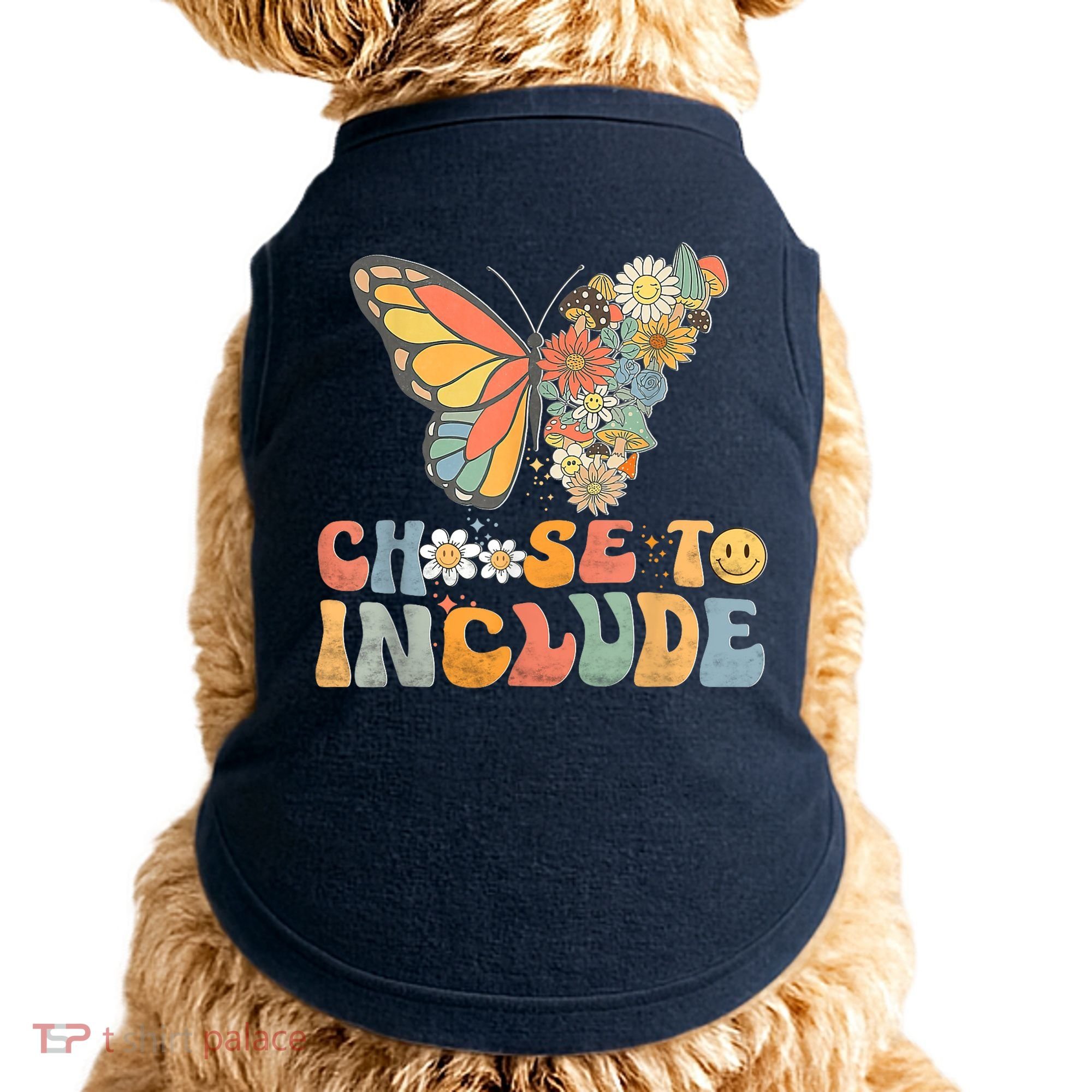 Choose To Include Special Education Teacher Floral Butterfly Doggie Tank