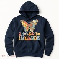 Choose To Include Special Education Teacher Floral Butterfly Hoodie thumb 0