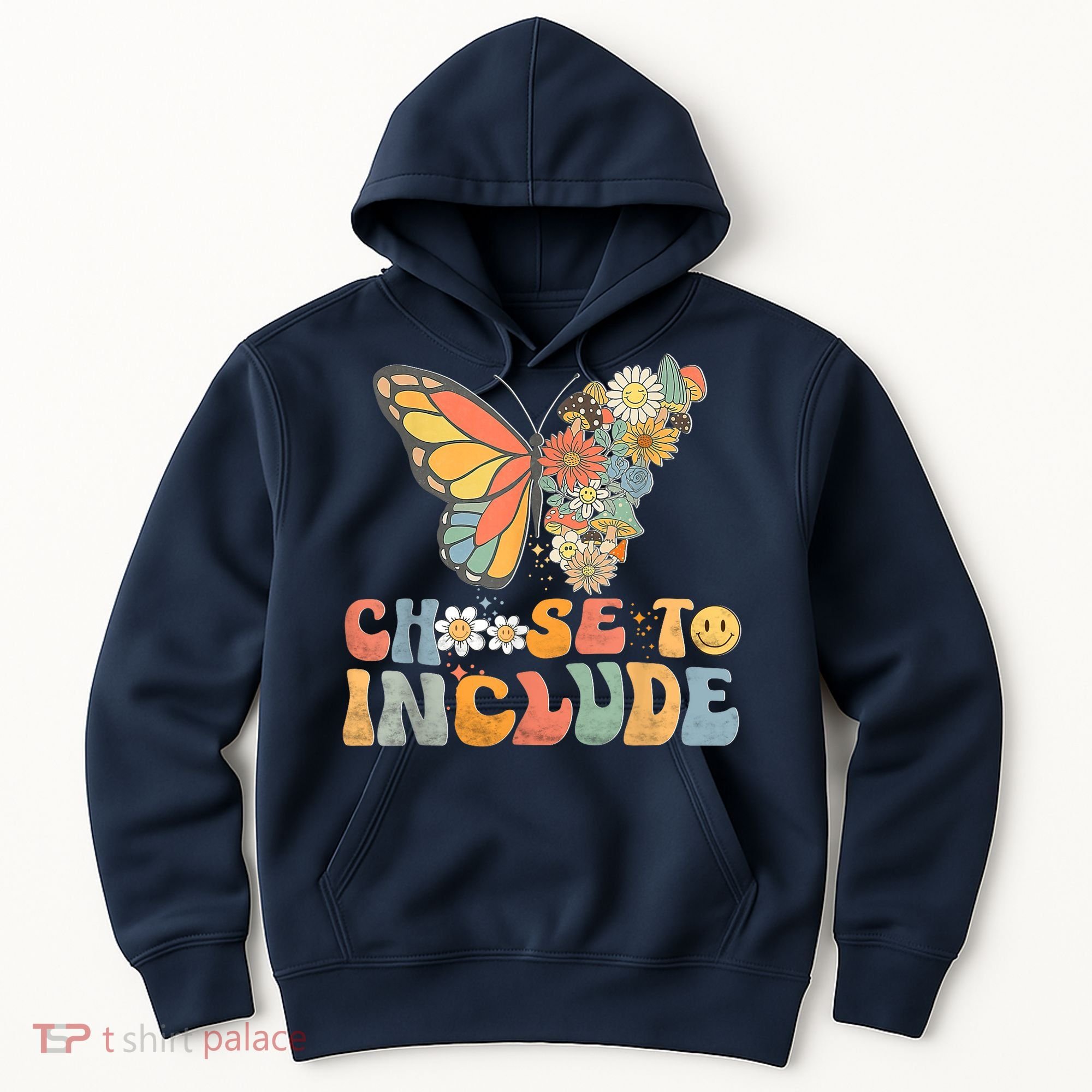 Choose To Include Special Education Teacher Floral Butterfly Hoodie
