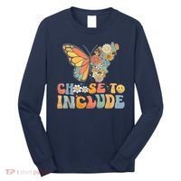 Choose To Include Special Education Teacher Floral Butterfly Long Sleeve Shirt thumb 0