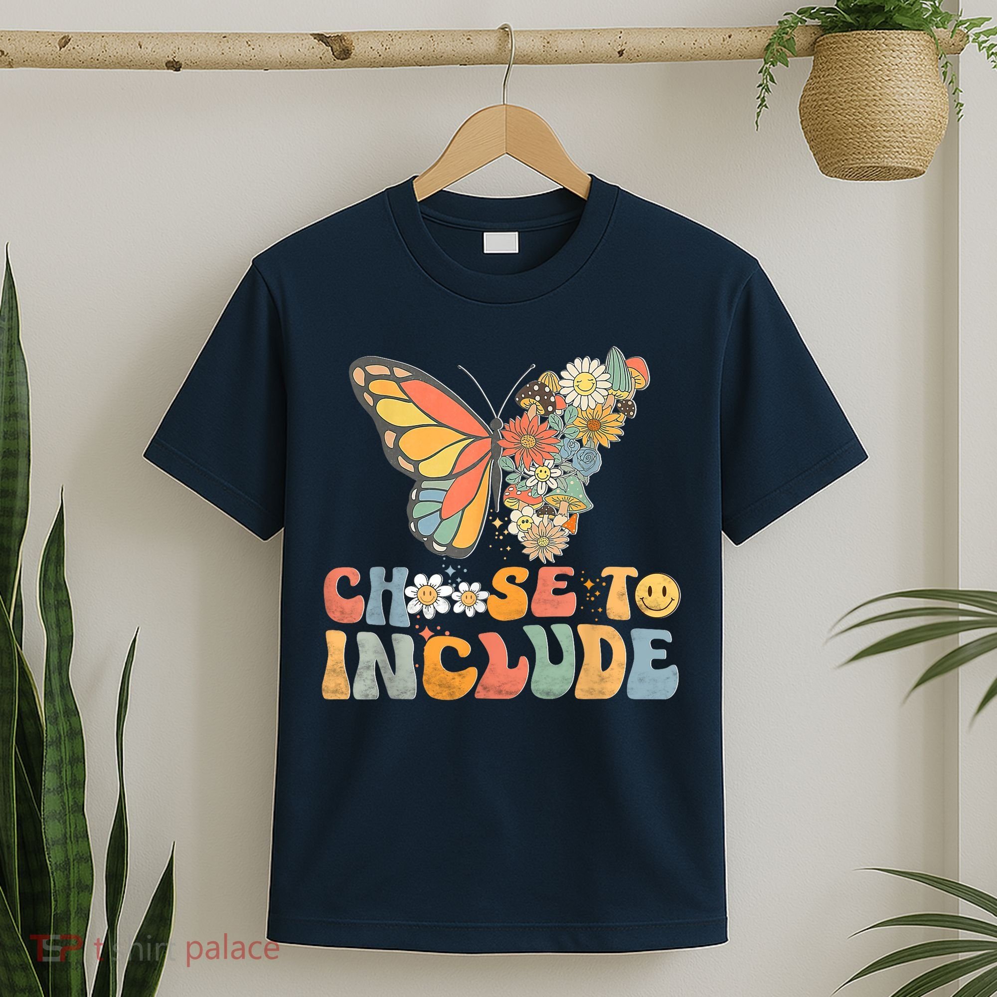 Choose To Include Special Education Teacher Floral Butterfly T-Shirt