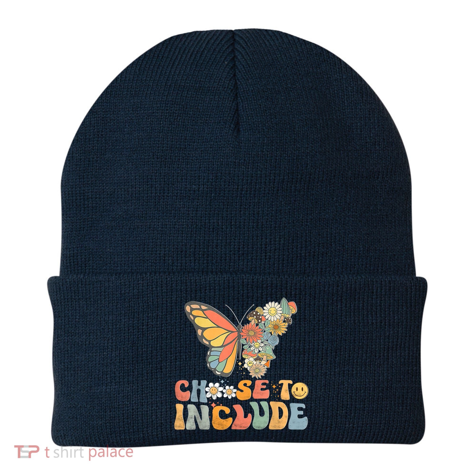Choose To Include Special Education Teacher Floral Butterfly Beanie