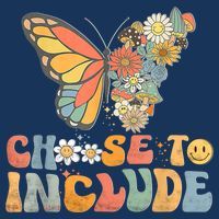 Choose To Include Special Education Teacher Floral Butterfly Women's Hoodie thumb 2
