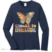 Choose To Include Special Education Teacher Floral Butterfly Women's Long Sleeve Shirt thumb 0
