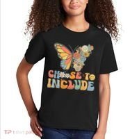 Choose To Include Special Education Teacher Floral Butterfly Kids T-Shirt thumb 2