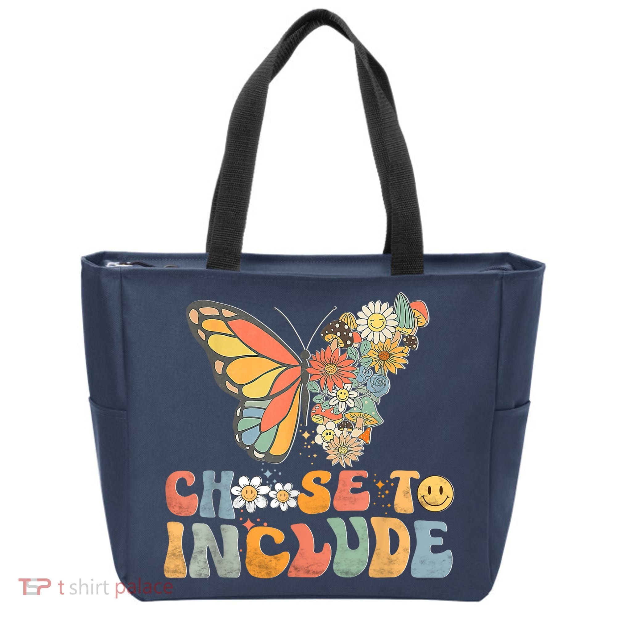 Choose To Include Special Education Teacher Floral Butterfly Tote Bag