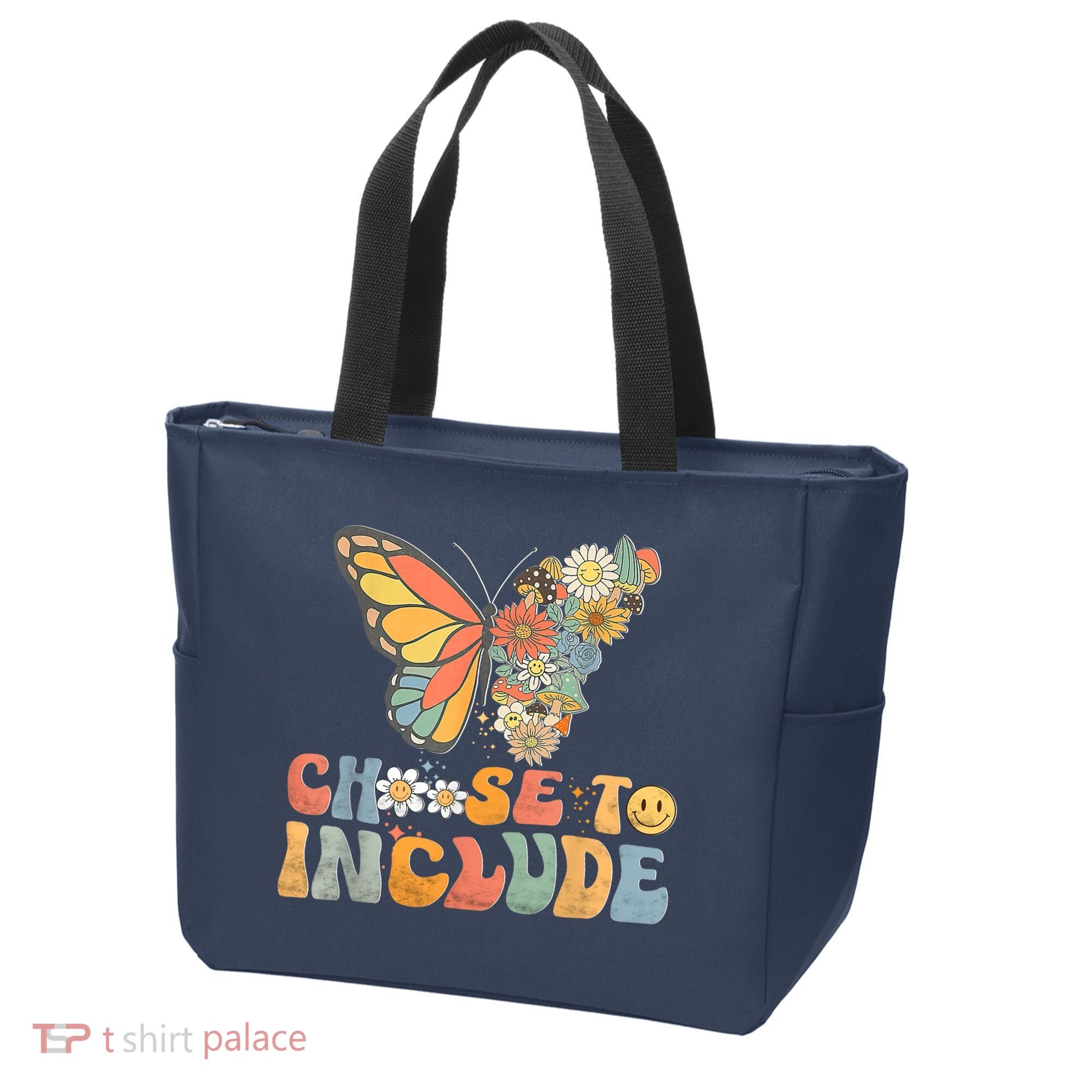 Choose To Include Special Education Teacher Floral Butterfly Tote Bag