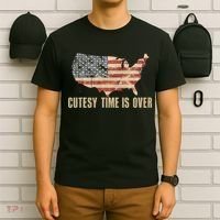 Cutesy Time Is Over American Flag Patriotic Conservative T-Shirt thumb 6