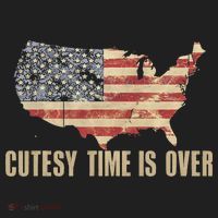 Cutesy Time Is Over American Flag Patriotic Conservative Beanie thumb 2