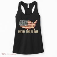 Cutesy Time Is Over American Flag Patriotic Conservative Women's Tank Top thumb 0