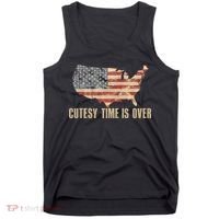 Cutesy Time Is Over American Flag Patriotic Conservative Tank Top thumb 0