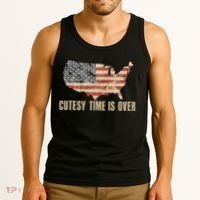 Cutesy Time Is Over American Flag Patriotic Conservative Tank Top thumb 3